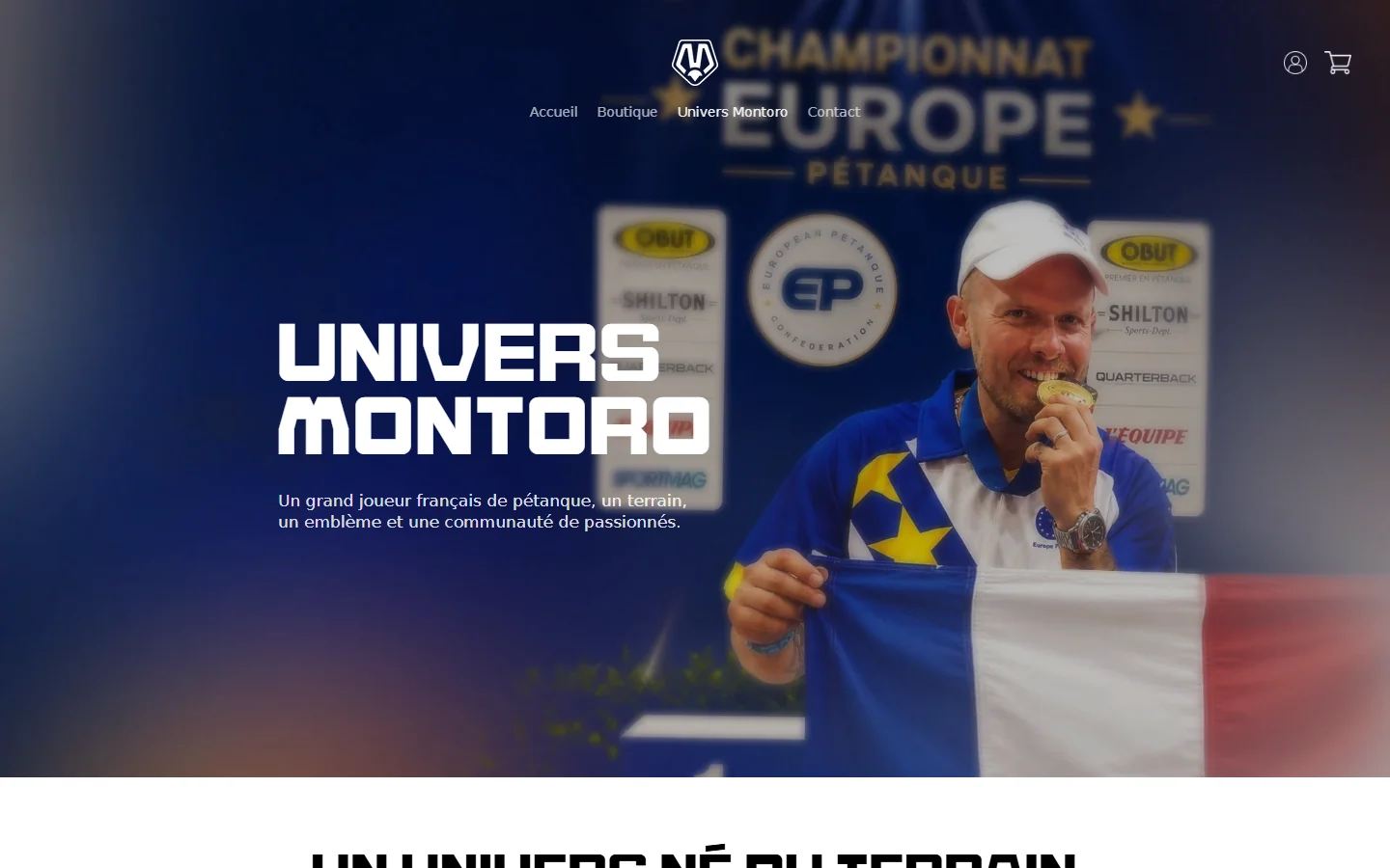 Boutique en ligne d’un sportif professionnel, une fiche produit, vue ordinateur